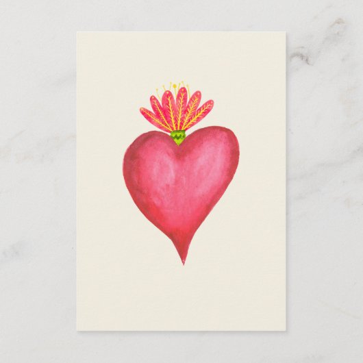 スペインの赤いハート&フラワーメキシカン結婚ズ エンクロージャーカード (裏面)