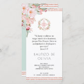 スペインの赤面、ミントフローラバプテスブックマークウィープニング サンキューカード (正面/裏面)