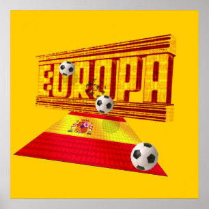 スペインの道路ヨーロッパへのサッカーフットボールギフトアイディア ポスター