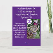 スペインの鎧を着た鉛筆 カード (裏面)