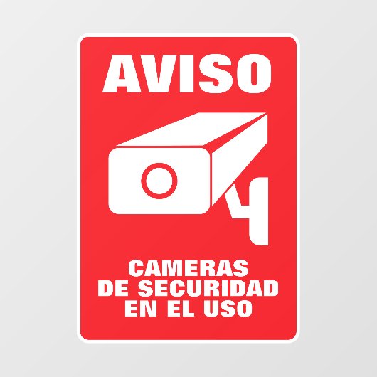スペインの防犯カメラ警告のポスター ウィンドウサイン (シート)