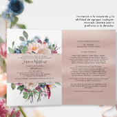 スペインの,エレガントバラ金ゴールド折り畳みキンセアニラ 招待状