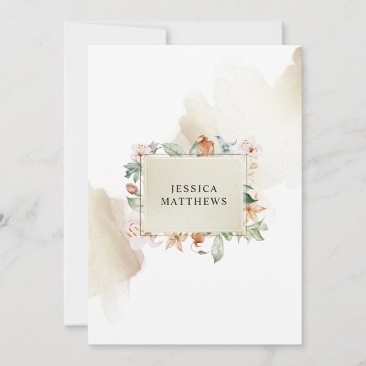 スペインの,シャンパンと赤面キンセアニラフローラ 招待状 (裏面)