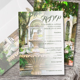 スペインの、ハシエンダとホワイトドーヴ・メキシコ結婚ニア 出欠カード