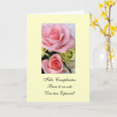 スペインの:ハッピーバースデー/フェリス・クンプラノス カード (黄色い花)