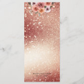 スペインの、バラ金ゴールドおよび赤面ピンクフローラメニュー メニュー (裏面)