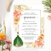 スペインの，ライトグリーンエレガントフローラキンセニェラ 招待状