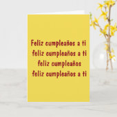 ***スペインの***"友人の誕生日の曲" カード (黄色い花)