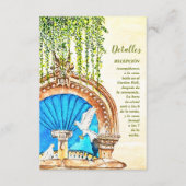 スペインの、手絵を描水の色の結婚詳細 エンクロージャーカード (正面)