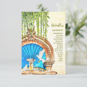 スペインの、手絵を描水の色の結婚詳細 エンクロージャーカード (スタンド正面)