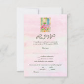 スペインの，水彩フローラオールドタウンメキシコ 出欠カード (正面)