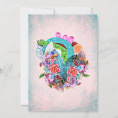 スペインの,花素朴のハートメキシ結婚コ 招待状 (裏面)