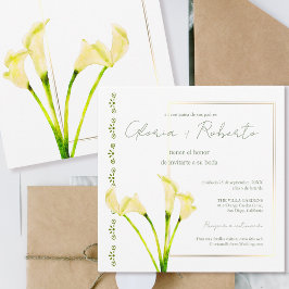 スペインのAlcatraces y Oro Minimalist結婚の 招待状