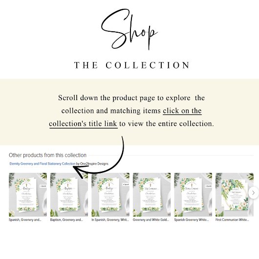 スペインのBaptism Greeneryブックマークをお願い サンキューカード