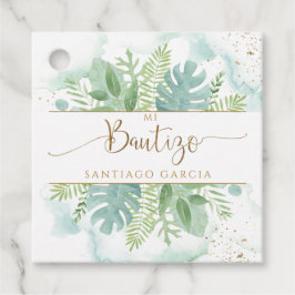 スペインのBautizo Greeneryとブルーグリーンウォーターのカラー フェイバータグ