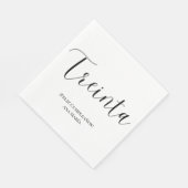 スペインのBlack & White Minimalist 30th Birthday スタンダードランチョンナプキン (角)