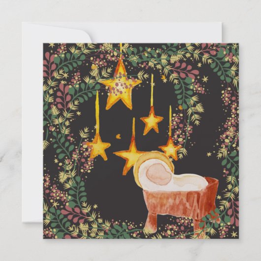 スペインのChristmas Navidadフローラグリーティングカード カード (正面)