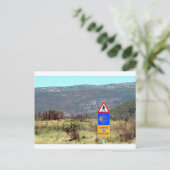 スペインのEl Camino de Santiago de Compostera徴候 ポストカード (スタンド正面)