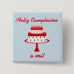 "スペインのFeliz cumpleanos" "ハッピーバースデー"ボタン 缶バッジ