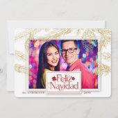 スペインのFeliz Navidadの金ゴールド写真 シーズンカード (正面)