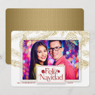 スペインのFeliz Navidadの金ゴールド写真 シーズンカード