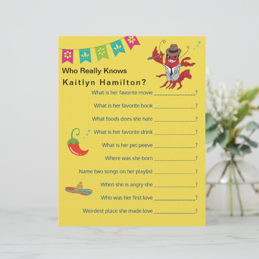 スペインのFiesta赤ちゃんシャワー質問ゲーム (スタンド正面)