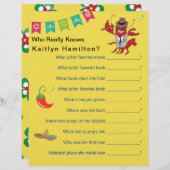 スペインのFiesta赤ちゃんシャワー質問ゲーム (正面/裏面)