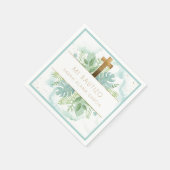スペインのGreenery Boy/Girl Baptism Blue Mint スタンダードカクテルナプキン (角)