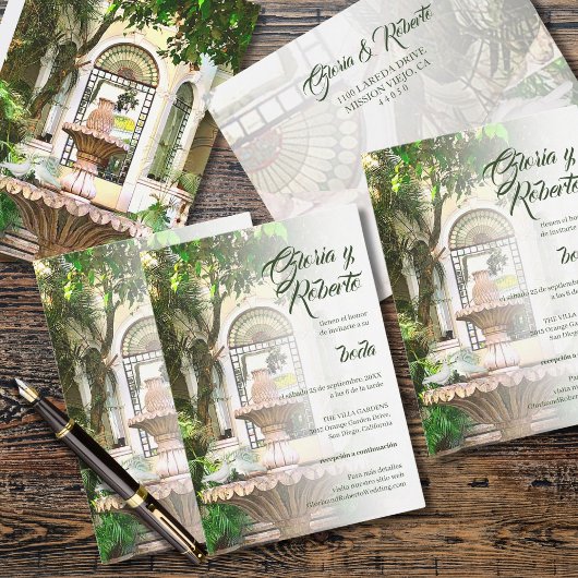 スペインのHacienda & White Doves Mexician結婚. 招待状