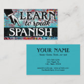 スペインのLanguage Lessons Business Card - Blue Red 名刺 (正面/裏面)