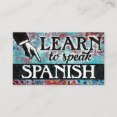 スペインのLanguage Lessons Business Card - Blue Red 名刺 (正面)