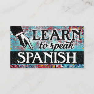 スペインのLanguage Lessons Business Card - Blue Red 名刺