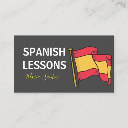 スペインのLessons外国語先生講師 名刺 (正面)