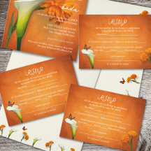 スペインのMarigoldsメキシコ結婚式RSVPカード