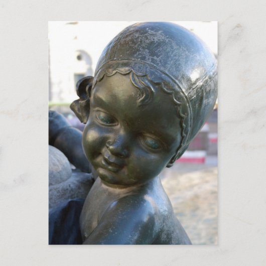 スペインはがき、バルセロナの天使のような像 ポストカード (正面)