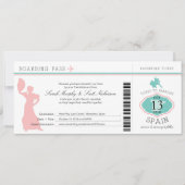 スペインへの結婚式の搭乗券 招待状 (正面)