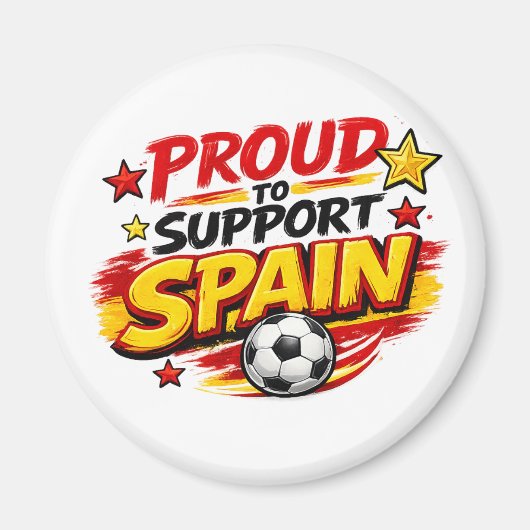 スペインを応援する人 Fan  | 愛国 スペイン フット マグネット (正面)