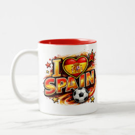スペインを愛するサッカーファンマグ | 愛国的なスペイン代表 ツートーンマグカップ
