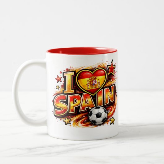 スペインを愛するサッカーファンマグ | 愛国的なスペイン代表 ツートーンマグカップ (左)