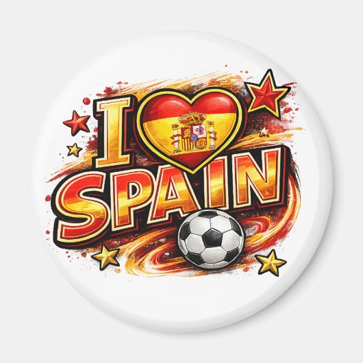 スペインを愛するサッカー ファン | 愛国的なスペイン代表 マグネット (正面)