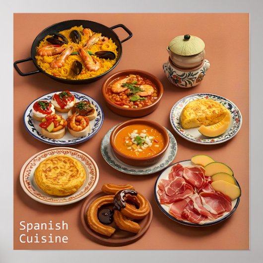 スペインを通るタパス ポスター (正面)