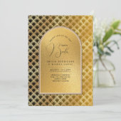 スペインインビタシオンボエレガントダブラック金ゴールド結婚ズ 招待状 (スタンド正面)