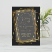 スペインインビタシオンボエレガントダブラック金ゴールド結婚ズ 招待状 (スタンド正面)