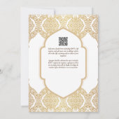 スペインインビタシオンボダエレガントホワイト華美金ゴールド 招待状 (裏面)