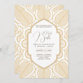 スペインインビタシオンボダエレガントホワイト華美金ゴールド 招待状 (正面/裏面)