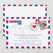 スペインエアメイル挙式後パーティー 招待状 (正面/裏面)