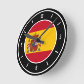 スペインエレガント国旗 ラウンド壁時計 (傾斜)