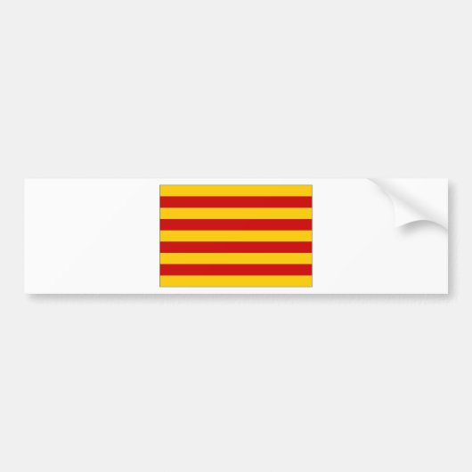 スペインカタロニアの旗 バンパーステッカー (正面)