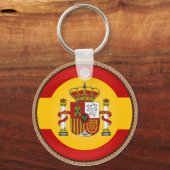 スペインカッコいい国旗のシール キーホルダー (正面)