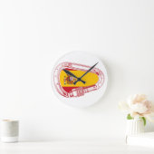 スペインカラビナー旗 ラウンド壁時計 (ホーム)